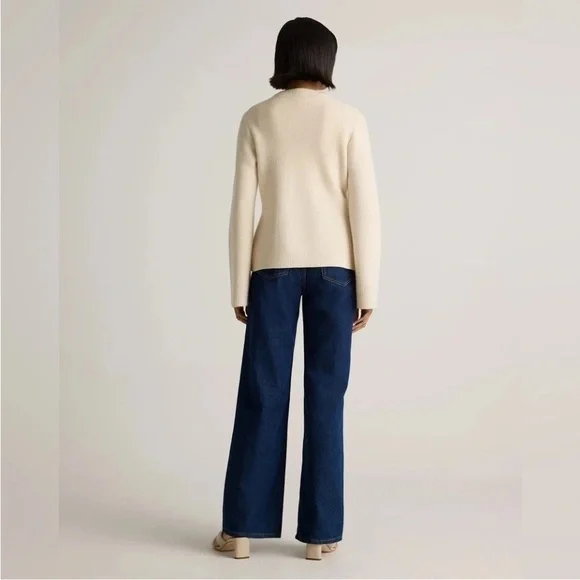 Quince Women Mongolian Cashmere Structured Cardigan Ivory Medium - Picture 9 of 12